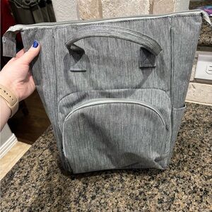Gray cooler backpack | Baby bag